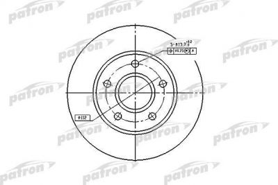 PATRON Диск тормозной передн FORD: SCORPIO I 85-94, SCORPIO I седан 86-94, SCORPIO I универсал 88-94 (PBD1647)