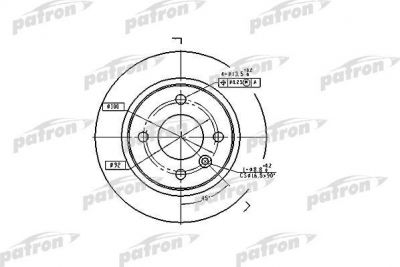 PATRON Диск тормозной задн VOLVO: 440 K 88-96, 460 L 88-96, 480 E 86-96 (PBD1696)