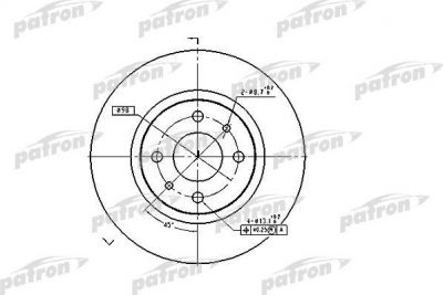 PATRON Диск тормозной передн ALFA ROMEO: 145 94-99, 146 94-99, 155 93-97, FIA (PBD1747)