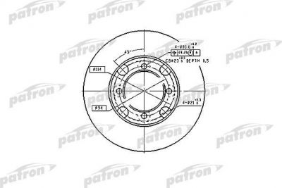 PATRON Диск тормозной передн MAZDA: 626 II 82-87, 626 II Hatchback 83-87, 626 III 87-92, 626 III Hatchback 87-92, 626 III купе 87-92 (PBD2572)