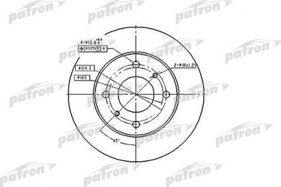 PATRON Диск тормозной передн INFINITI: G20 90-97, NISSAN: ALMERA II 00-, ALMERA II Hatchback 00-, PRAIRIE PRO 88-92, PRIMERA 90-96, PRIMERA 96-01, PRIMERA Hatchback 90 (PBD2591)