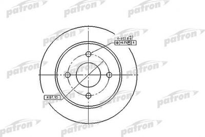 PATRON Диск тормозной задн FORD: COUGAR 98-01, MONDEO I 93-96, MONDEO I седан 93-96, MONDEO I универсал 93-96, MONDEO II 96-00, MONDEO II седан 96-00, MONDEO II универ (PBD2623)