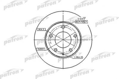 PATRON Диск тормозной передн FORD USA: PROBE II 93-98, MAZDA: 626 IV 92-97, 626 IV Hatchback 91-97, 626 V 97-02, 626 V Hatchback 97-02, 626 V Station Wagon 98-02, MX-6 (PBD2704)