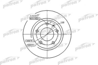 PATRON Диск тормозной задн FORD USA: PROBE II 93-98, MAZDA: 626 IV 92-97, 626 IV Hatchback 91-97, 626 V 97-02, 626 V Hatchback 97-02, 626 V Station Wagon 98-02, MX-6 9 (PBD2705)