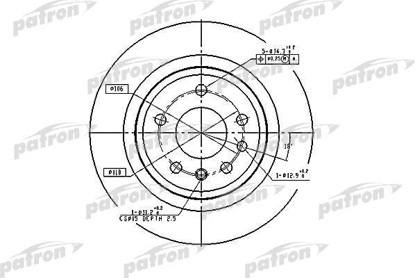 PATRON Диск тормозной задн OPEL: OMEGA B 94-03, OMEGA B универсал 94-03 (PBD2714)