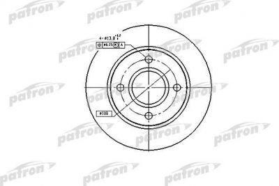 PATRON Диск тормозной передн FORD: FIESTA III 89-95, FIESTA IV 95-02, FIESTA фургон 96-, FIESTA фургон 98-, KA 96-, MAZDA: 121 III 96- (PBD2752)