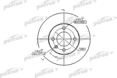 PATRON Диск тормозной передн SEAT: AROSA 97-04, VW: LUPO 98-05, POLO 94-99, POLO 99-01, POLO фургон 94-99, POLO фургон 92-94 (PBD2780)