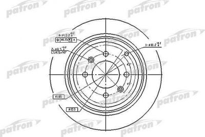 PATRON Диск тормозной задн PEUGEOT: 406 95-04, 406 Break 96-04, 406 купе 97-0 (PBD2781)