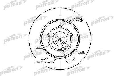 PATRON Диск тормозной задн MERCEDES-BENZ:C-CLASS (W202) [ 05.94-05.00 ] = 3,6 = ,C-CLASS (W203) [ 05.00- ] = 2,7 / 3,2 / 3,0 = ,C-CLASS T-Model (S203) [ 03.01- ] (PBD2813)