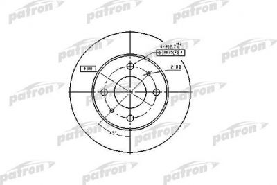 PATRON Диск тормозной передн NISSAN: ALMERA I 95-00, ALMERA I Hatchback 95-00 (PBD4019)