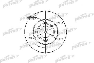 PATRON Диск тормозной передн MITSUBISHI: CARISMA 95-06, CARISMA седан 96-06, COLT IV 92-96, COLT V 96-05, LANCER V 92-, LANCER V Station Wagon 92-03, LANCER VI 95-03, (PBD4022)