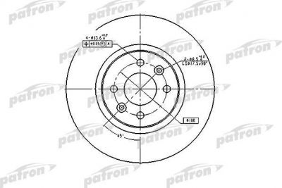 PATRON Диск тормозной передн RENAULT: CLIO II 00-, CLIO III 06-, KANGOO 00-, KANGOO Express 01-, LAGUNA 97-01, MEGANE Cabriolet 99-, MEGANE Classic 97-, MEGANE Coach 9 (PBD4110)