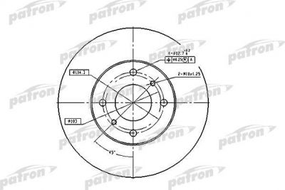 PATRON Диск тормозной передн NISSAN: 200 SX 88-93, ALMERA II 00-, ALMERA II Hatchback 00-, PRIMERA 96-01, PRIMERA Hatchback 96-02, PRIMERA Traveller 94-98, PRIMERA Tra (PBD4169)