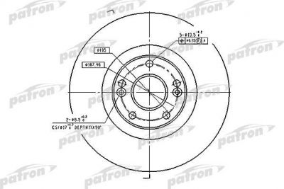 PATRON Диск тормозной передн RENAULT: LAGUNA II 01-, LAGUNA II Grandtour 01- (PBD4179)