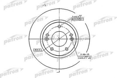 PATRON Диск тормозной передн HYUNDAI: HIGHWAY VAN 00-, SANTA FE 01-, TRAJET 00- (PBD4291)