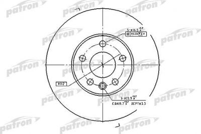 Patron PBD4323 тормозной диск на SEAT ALHAMBRA (7V8, 7V9)