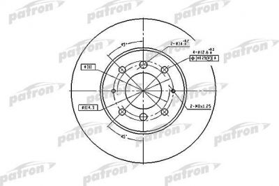 PATRON Диск тормозной передн MITSUBISHI: GALANT VI 96-00, GALANT VI универсал 96-00 (PBD4345)