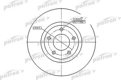 PATRON Диск тормозной передн MAZDA: 3 03-, 3 седан 04-, 5 05- (PBD4385)