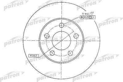 PATRON Диск тормозной передн NISSAN: ALMERA TINO 00- (PBD4744)