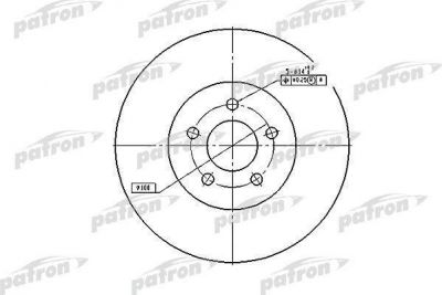 PATRON Диск тормозной передн CHRYSLER: Cirrus -00,Sebring 01-06,DODGE: Stratus -06,PLYMOUTH: Breeze -00 - обод 15-16 (PBD5381)