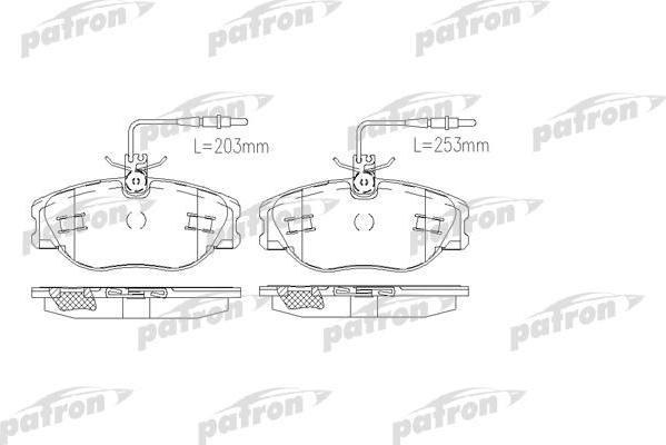 PATRON Колодки тормозные дисковые передн CITROEN: EVASION 94-02, JUMPY c бортовой платформой 99-, SCUDO фургон 96-, ULYSSE 94-02, LANCIA: ZETA 95-02, PEUGEOT: 806 94-02, EXPERT 96 (PBP1000)