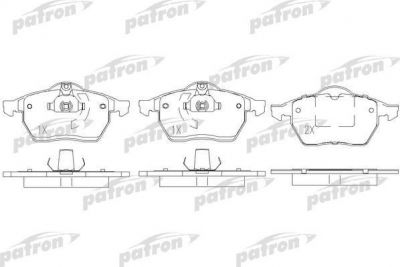 PATRON Колодки тормозные дисковые передн OPEL: CALIBRA A 92-97, VECTRA B 95-02, VECTRA B хечбэк 95-03, VECTRA B универсал 96-03, SAAB: 9-3 98-02, 9-3 Cabriolet 98-03, 9-5 универса (PBP1068)