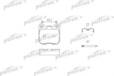 PATRON Колодки тормозные дисковые задн SAAB: 9-3 98-02, 9-3 Cabriolet 98-03, 9-5 97-, 9-5 универсал 98-, 900 II 93-98, 900 II кабрио 93-98, 900 II купе 93-98 (PBP1117)