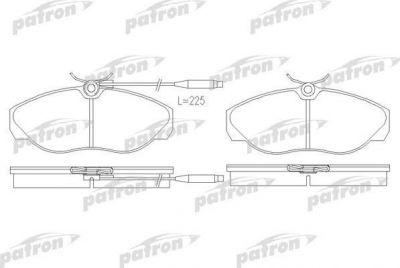 PATRON Колодки тормозные дисковые передн CITROEN: JUMPER бортовой 00-02, JUMPER автобус 00-02, JUMPER фургон 00-02, FIAT: DUCATO бортовой 98-02, DUCATO автобус 94-02, DUCATO фурго (PBP1396)