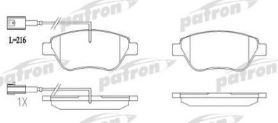 PATRON Колодки тормозные дисковые передн FIAT: GRANDE PUNTO 05-, PANDA 06- (PBP1466)