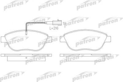 PATRON Колодки тормозные дисковые передн FIAT: BRAVO 07-, STILO 01-, STILO Multi Wagon 03- (PBP1467)