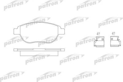 PATRON Колодки тормозные дисковые передн CITROEN: BERLINGO 05-, BERLINGO фургон 00-, C3 02-, XSARA 00-05, XSARA Break 00-05, XSARA PICASSO 99-, XSARA купе 98-05, PEUGEOT: 307 00-, (PBP1476)