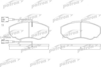 PATRON Колодки тормозные дисковые передн CITROEN: JUMPER c бортовой платформой 94-02, JUMPER c бортовой платформой 02-, JUMPER автобус 94-02, JUMPER автобус 02-, JUMPER фургон 94- (PBP1478)