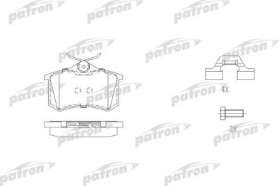 PATRON Колодки тормозные дисковые задн FORD: GALAXY 95-, SEAT: ALHAMBRA 96-, IBIZA IV 03-, VW: SHARAN 95- (PBP1481)