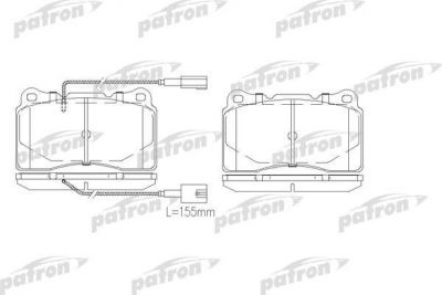 PATRON Колодки тормозные дисковые передн CITROEN: C8 02-, FIAT: ULYSSE 02-, LANCIA: PHEDRA 02-, PEUGEOT: 607 04-, 807 02- (PBP1545)