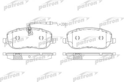 PATRON Колодки тормозные дисковые передн CITROEN: C8 02-, JUMPY 00-, JUMPY c бортовой платформой 00-, FIAT: SCUDO Combinato 99-, SCUDO фургон 96-, ULYSSE 02-, ULYSSE 00-02, LANCIA (PBP1566)