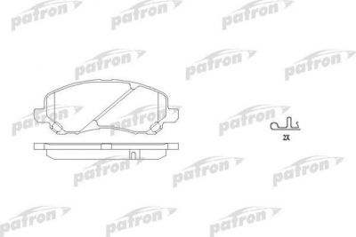 PATRON Колодки тормозные дисковые передн DODGE: CALIBER 06-, JEEP: COMPASS 06-, MITSUBISHI: GALANT VI 96-04, GALANT VI универсал 96-03, LANCER седан 03-, LANCER универсал 03-, SPA (PBP1621)