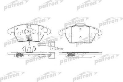 PATRON Колодки торм. пер. VW Passat 05-/Audi A3 03- (3C0698151C, PBP1641)