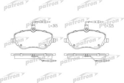 PATRON Колодки тормозные дисковые передн PEUGEOT: 407 04-, 407 SW 04-, 407 купе 05-, 607 00- (PBP1726)