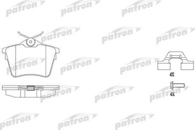 PATRON Колодки тормозные дисковые задн PEUGEOT: 407 04-, 407 SW 04-, 407 купе 05-, 607 00- (PBP1727)
