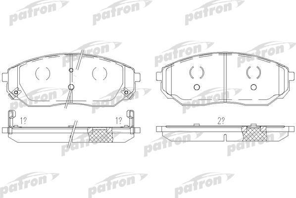 PATRON Колодки тормозные дисковые передн KIA: SORENTO 02- (PBP1735)