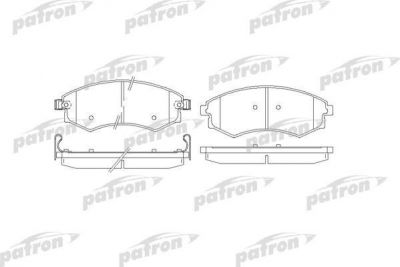 PATRON Колодки тормозные дисковые передн HYUNDAI: COUPE 96-02, ELANTRA 00-, ELANTRA седан 00-, LANTRA II 95-00, MATRIX 01-, SONATA III 98-01, SONATA V 05- (PBP1737)