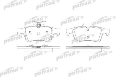 PATRON Колодки тормозные дисковые задн FORD: C-MAX 07-, FOCUS C-MAX 03-07, FOCUS II 04-, FOCUS II Turnier 04-, FOCUS II кабрио 06-, FOCUS II седан 05-, TOURNEO CONNECT 02-, TRANSI (PBP1766)