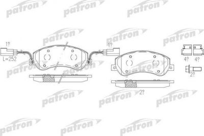 PATRON Колодки тормозные дисковые передн FORD: TRANSIT TOURNEO 06-, TRANSIT c (PBP1928)