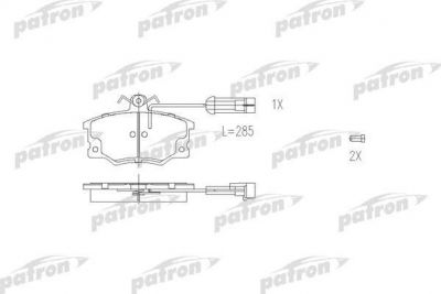 PATRON Колодки тормозные дисковые передн ALFA ROMEO: 155 92-97, FIAT: ARGENTA 78-86, BARCHETTA 95-, CROMA 89-96, PUNTO 94-99, PUNTO Van 96-00, PUNTO кабрио 94-97, REGATA 83-90, RE (PBP370)