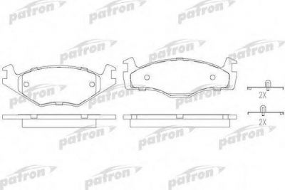 PATRON Колодки тормозные дисковые передн SEAT: CORDOBA 93-99, IBIZA II 93-99, VW: GOLF I 76-83, GOLF I Cabriolet 79-93, GOLF II 83-91, JETTA I 78-84, JETTA II 84-91, PASSAT 81-88, (PBP392)