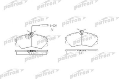 PATRON Колодки тормозные дисковые передн ALFA ROMEO: AR 6 автобус 85-89, AR 6 фургон 85-89, CITROEN: C25 c бортовой платформой 87-94, C25 автобус 81-94, C25 фургон 81-94, FIAT: DU (PBP510)