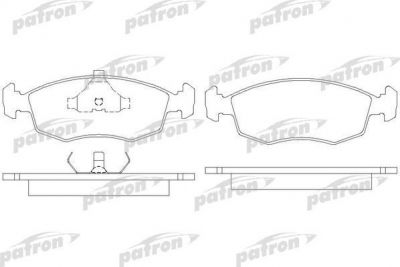 PATRON Колодки тормозные дисковые передн FORD: ESCORT IV 86-90, ESCORT V 91-92, ESCORT V кабрио 92-92, ESCORT VI 92-95, ESCORT VI кабрио 92-95, ESCORT VII 95-98, ESCORT VII кабрио (PBP579)