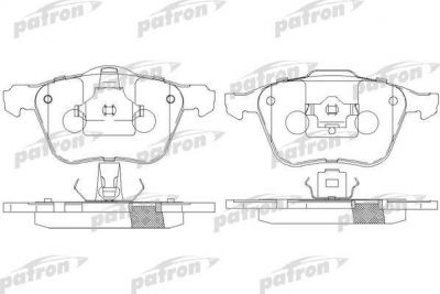 PATRON Колодки тормозные дисковые передн VOLVO: S60 01-, S80 99-06, V70 II универсал 01-, XC 90 02- (PBP7008)