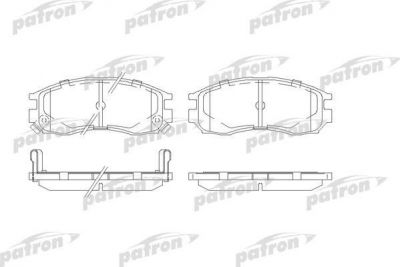 PATRON Колодки тормозные дисковые передн HYUNDAI: SANTAMO 99-, MITSUBISHI: COLT III 90-92, COLT IV 92-96, ECLIPSE I 91-95, ECLIPSE II 95-99, GALANT IV 88-92, GALANT IV седан 87-92 (PBP764)