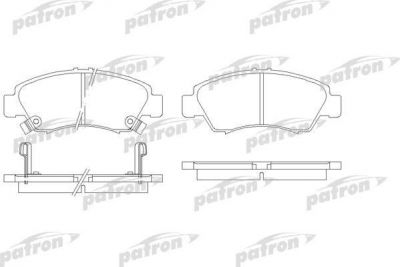 PATRON Колодки тормозные дисковые передн CHRYSLER: VOYAGER I 84-95, HONDA: CIVIC IV 91-95, CIVIC IV Fastback 94-97, CIVIC IV Hatchback 91-95, CIVIC IV купе 94-95, CIVIC V 95-01, C (PBP777)